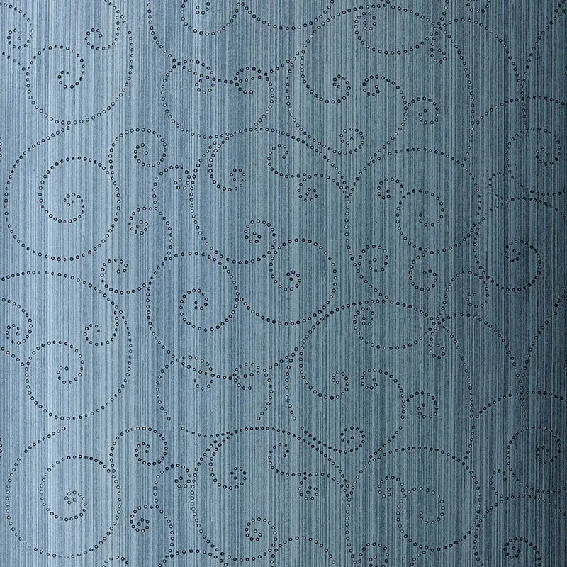 Schumacher Wallpaper 5005722 Beaded Scroll Peacock