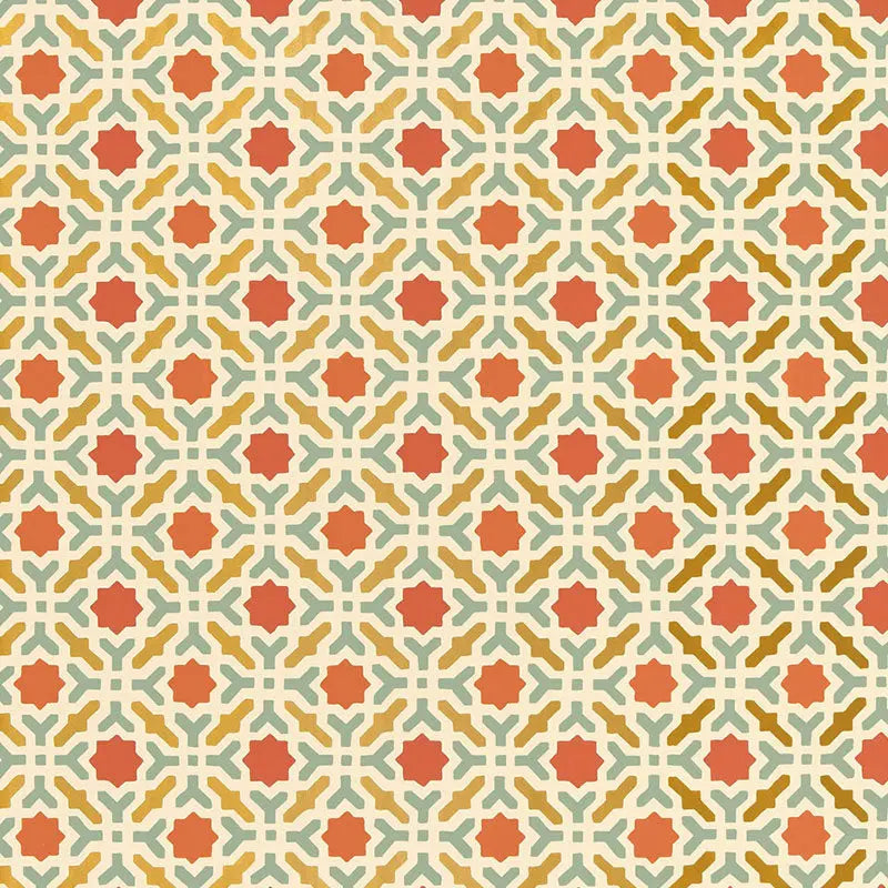 Schumacher Wallpaper 5005972 Serallo Mosaic Persimmon