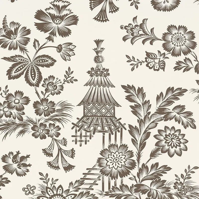 Schumacher Wallpaper 5007032 Song Garden Cocoa