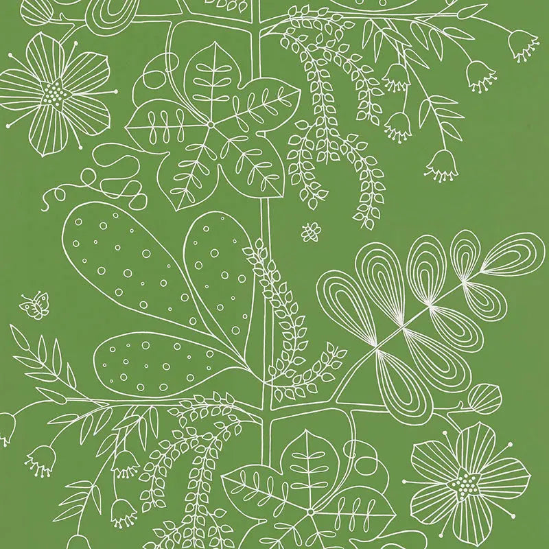 Schumacher Wallpaper 5007492 Blommen Leaf