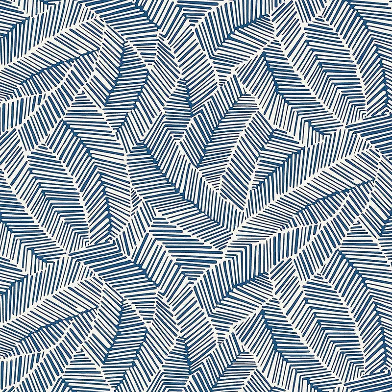 Schumacher Wallpaper 5007533 Abstract Leaf Navy