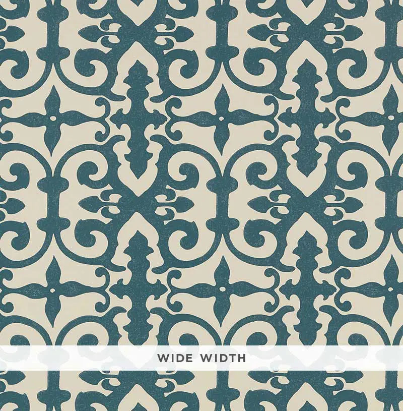 Schumacher Wallpaper 5008045 Ferne Park Peacock Blue