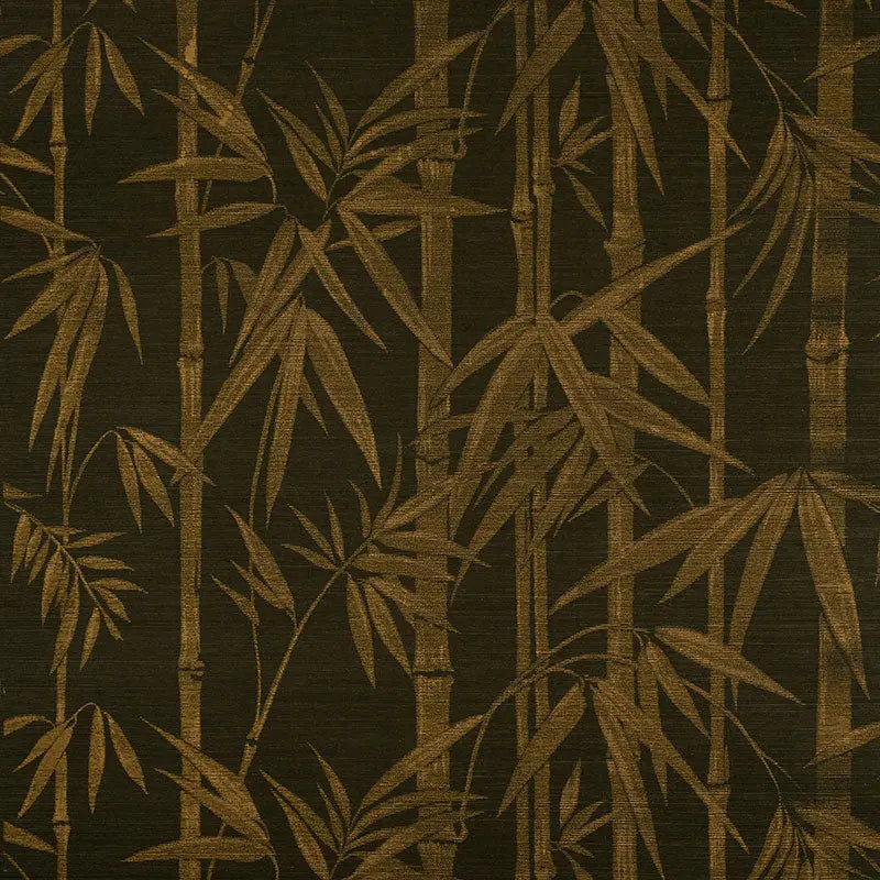 Schumacher Wallpaper 5008312 Les Bambous Sisal Gold On Jet