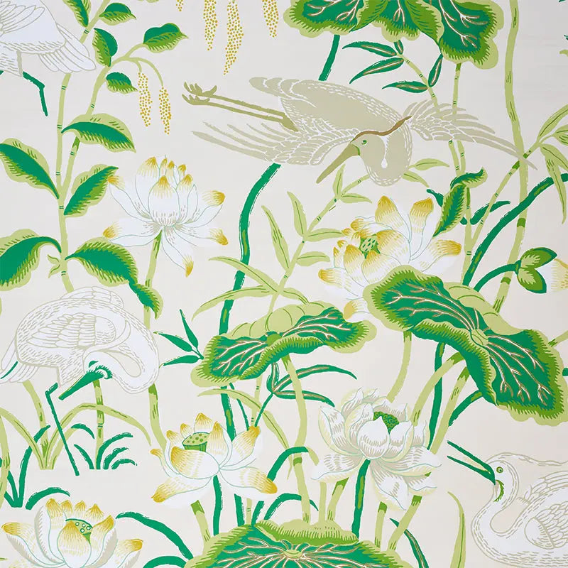 Schumacher Wallpaper 5008433 Lotus Garden Leaf