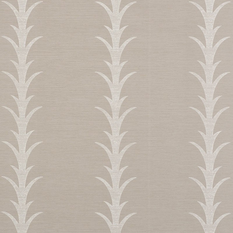 Schumacher Wallpaper 5008593 Acanthus Stripe Vinyl Grey