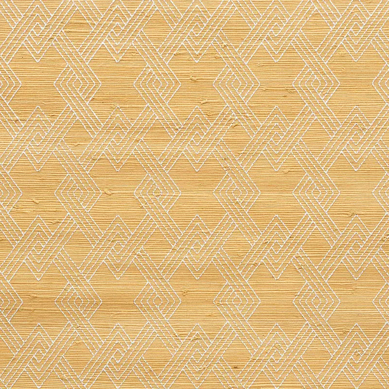 Schumacher Wallpaper 5008960 Hix Embroidered Jute Natural