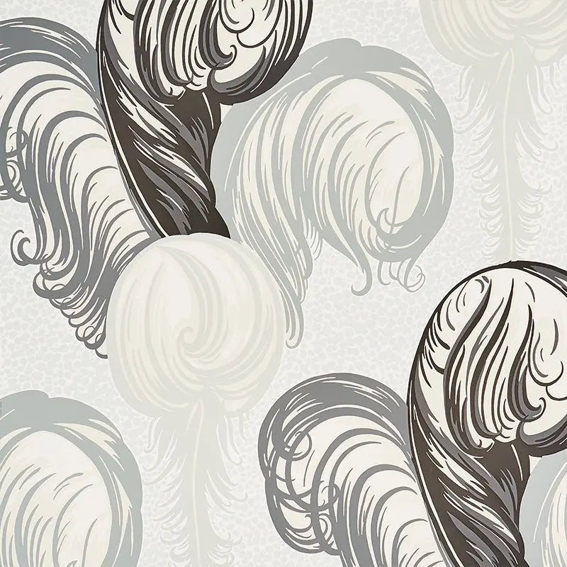 Schumacher Wallpaper 5009151 Plumes Grisaille