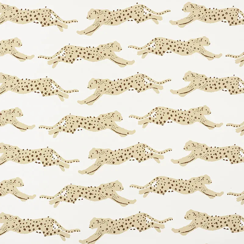 Schumacher Wallpaper 5009591 Leaping Leopards Sand