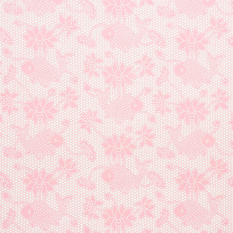Schumacher Wallpaper 5009752 Lotus Batik Pink