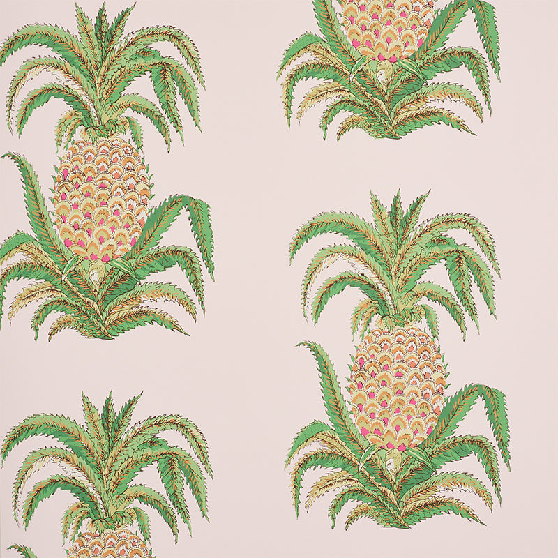 Schumacher Wallpaper 5010451 Pineapples Blush