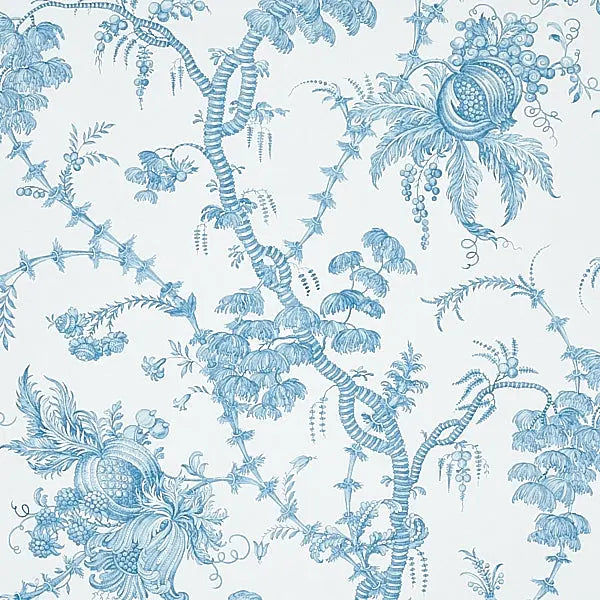 Schumacher Wallpaper 5010620 San Cristobal Toile Peacock