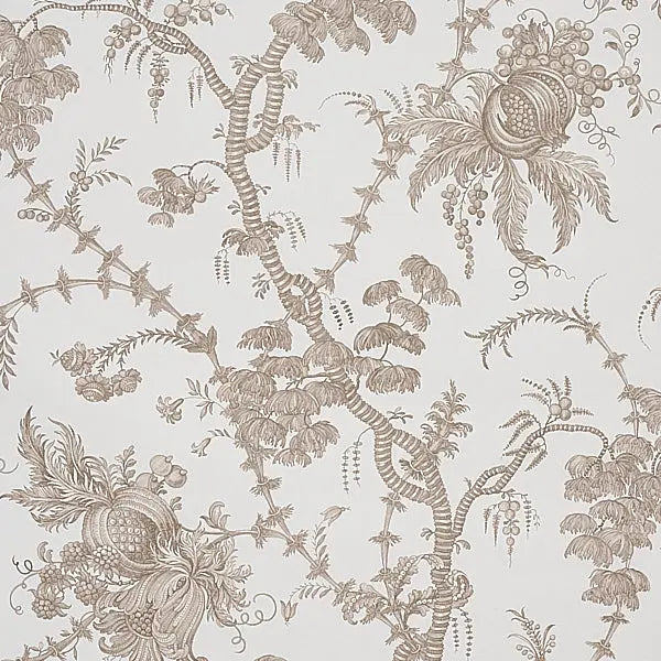 Schumacher Wallpaper 5010621 San Cristobal Toile Cocoa