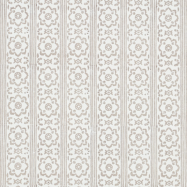 Schumacher Wallpaper 5011221 Sunda Hand Blocked Print Grey