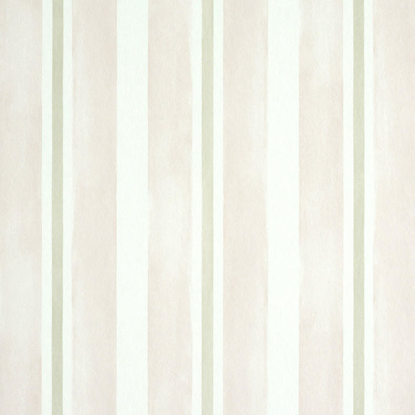Schumacher Wallpaper 5011573 Watercolor Stripe Blush