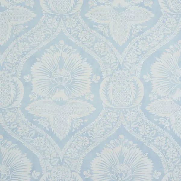 Schumacher Wallpaper 5011750 Villandry Damask Print Blue