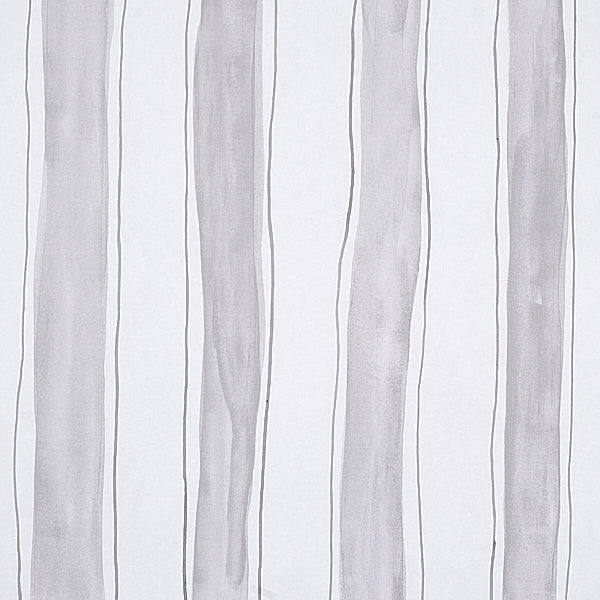Schumacher Wallpaper 5012171 Tracing Stripes Grey