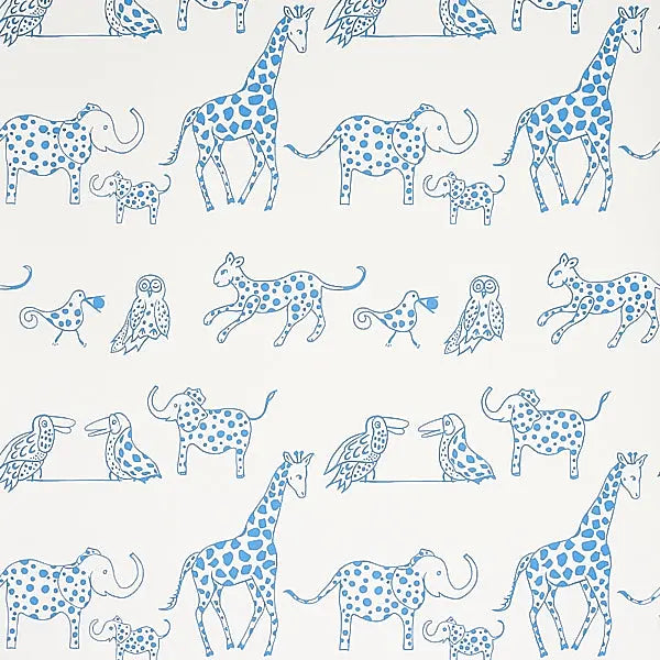 Schumacher Wallpaper 5012470 Jungle Jubilee Blue