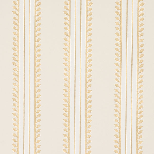 Schumacher Wallpaper 5012851 Etruscan Stripe Ivory & Ocher