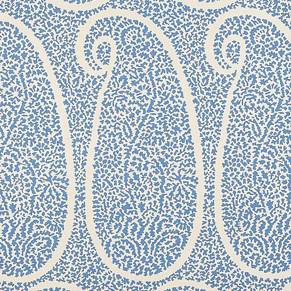 Schumacher Wallpaper 5013030 Ambala Paisley Sisal Bright Blue