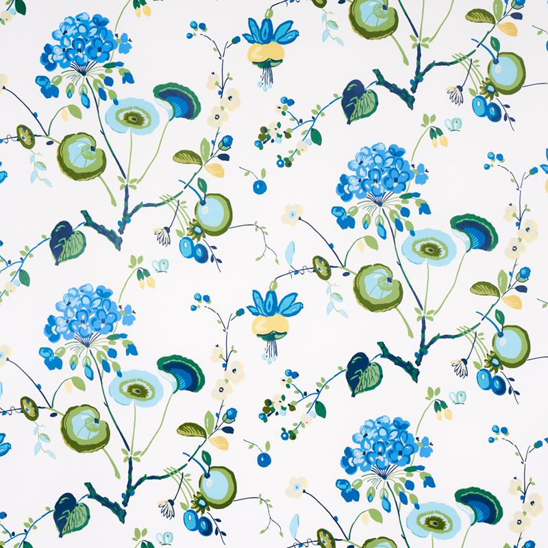 Schumacher Wallpaper 5013210 Vasily Green & Blue