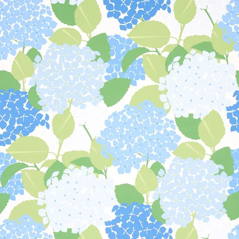 Schumacher Wallpaper 5013630 Hydrangea Porcelain