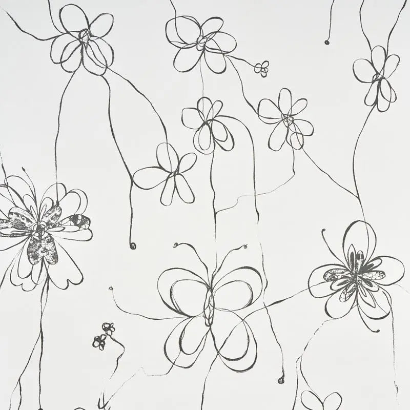 Schumacher Wallpaper 5014090 Come Back As A Flower Soft Black