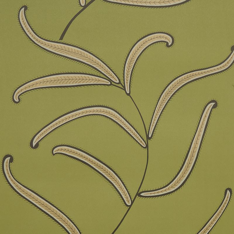 Schumacher Wallpaper 5014531 Caterpillar Leaf Meadow Green