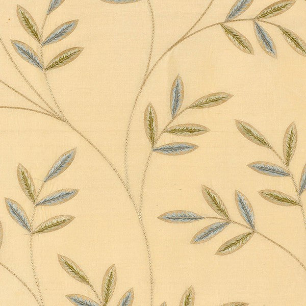 Schumacher Fabric 52080 Vigne Embroidery Aqua