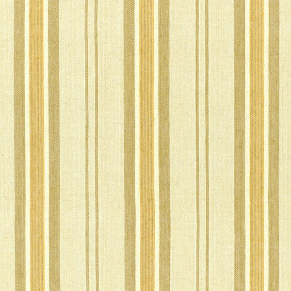 Schumacher Fabric 54152 Sagaponic Linen Stripe Driftwood