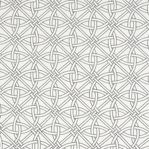Schumacher Fabric 55695 Durance Embroidery Black & White