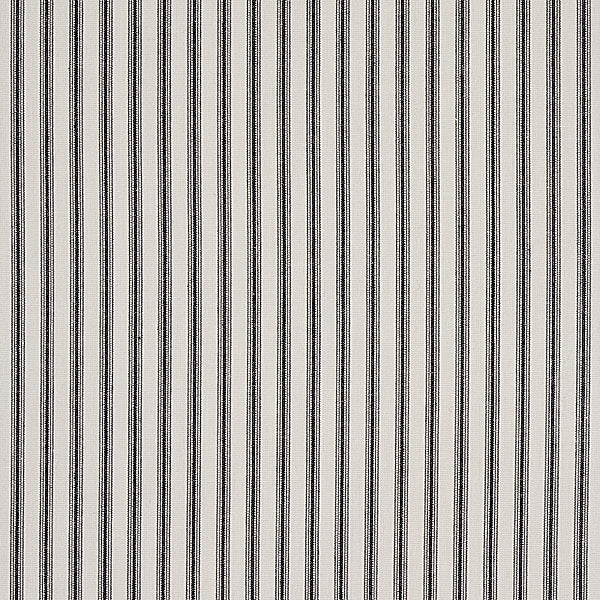 Schumacher Fabric 60077 Wellfleet Ticking Stripe Black