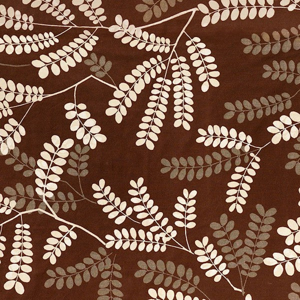 Schumacher Fabric 62442 Locust Leaves Bark