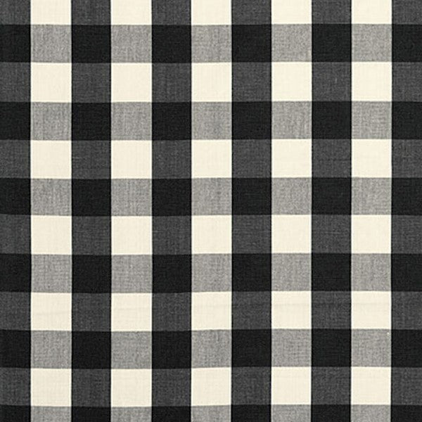 Schumacher Fabric 63042 Camden Cotton Check Ebony