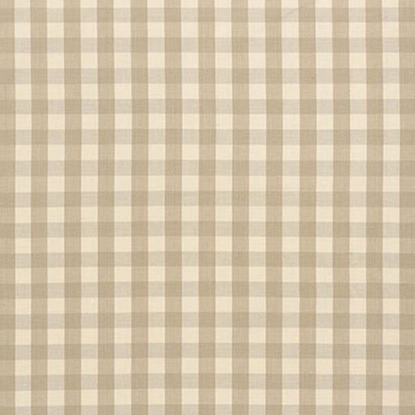 Schumacher Fabric 63051 Elton Cotton Check Beige