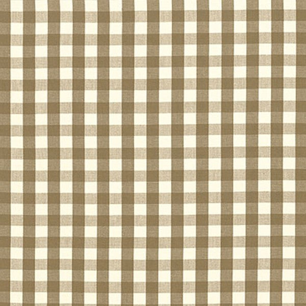 Schumacher Fabric 63060 Elton Cotton Check Mocha