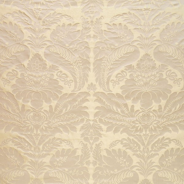 Schumacher Fabric 63734 Bennet Silk Damask Platinum