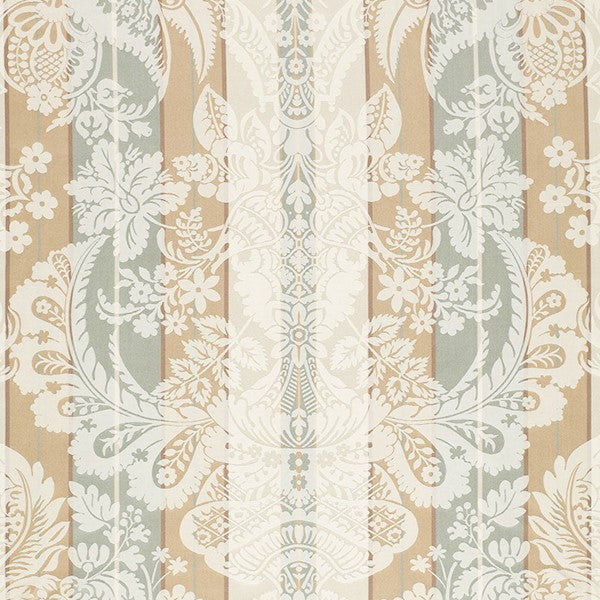 Schumacher Fabric 64391 Savannah Imberline Damask Ciel