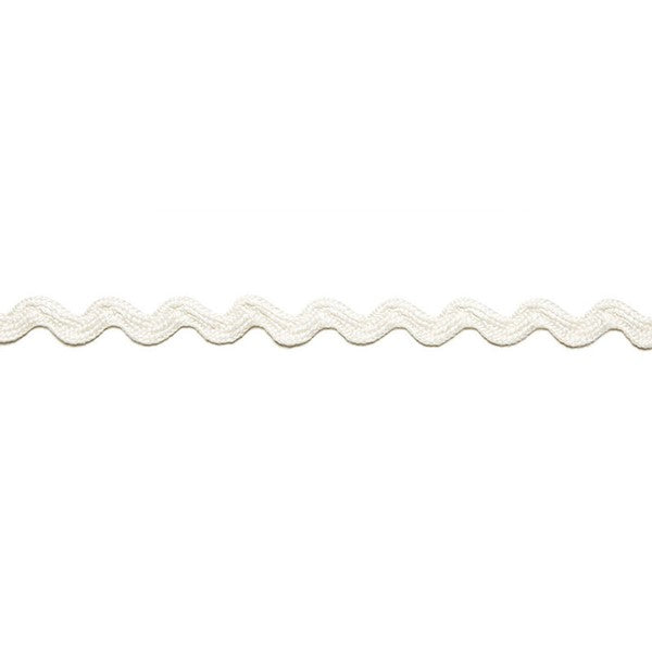 Schumacher Fabric Trim 65460 Chantal Linen Rickrack Blanc