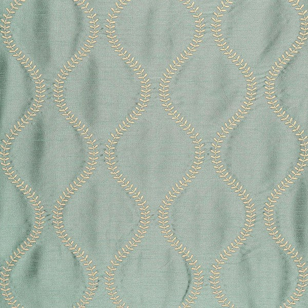 Schumacher Fabric 65753 Agadir Embroidery Aqua