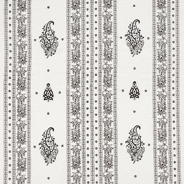 Schumacher Fabric 65801 Jaipur Linen Embroidery Brown
