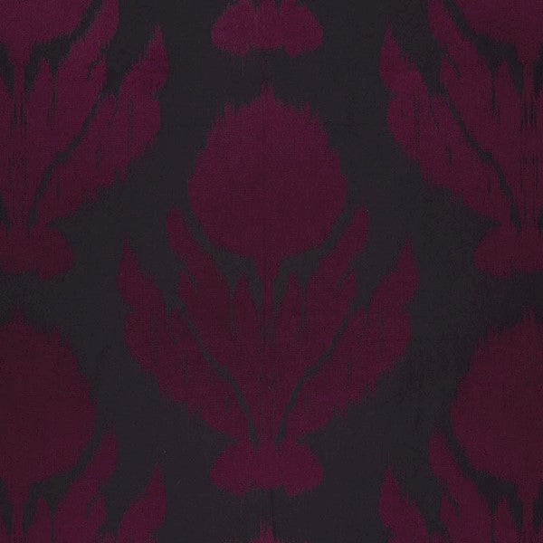 Schumacher Fabric 65851 Agra Silk Weave Black Plum