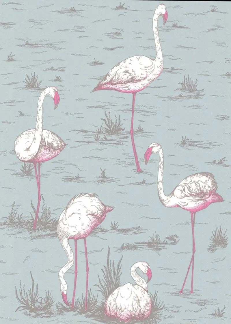 Cole & Son Wallpaper 66/6044.CS Flamingos Oale Bl