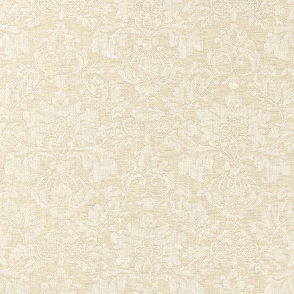 Schumacher Fabric 66621 Montisi Linen Damask Buttermilk