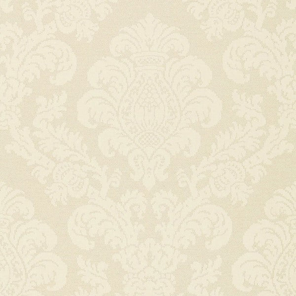 Schumacher Fabric 66632 Firenze Linen Damask Sesame