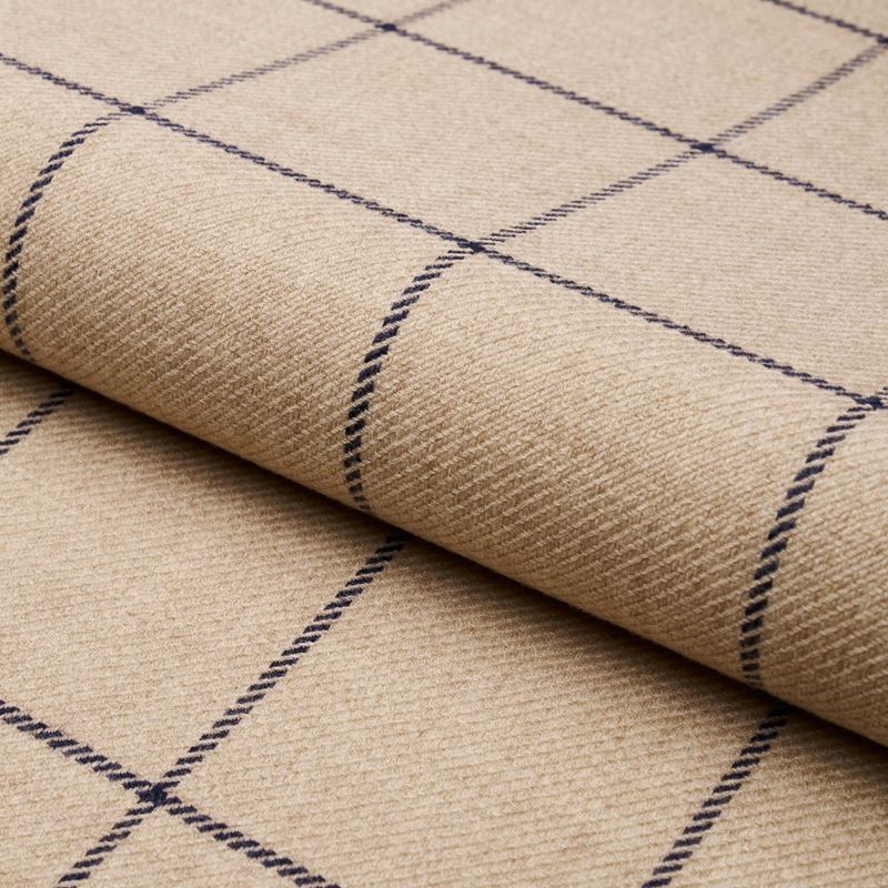 Schumacher Fabric 66775 Bancroft Wool Plaid Ivory