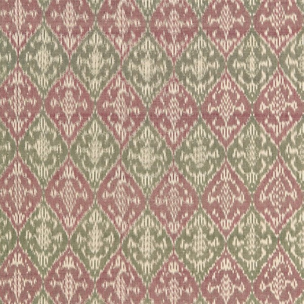 Schumacher Fabric 66950 Varanasi Cotton Ikat Mulberry