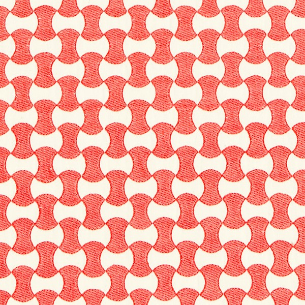 Schumacher Fabric 67112 Nolita Embroidery Coral