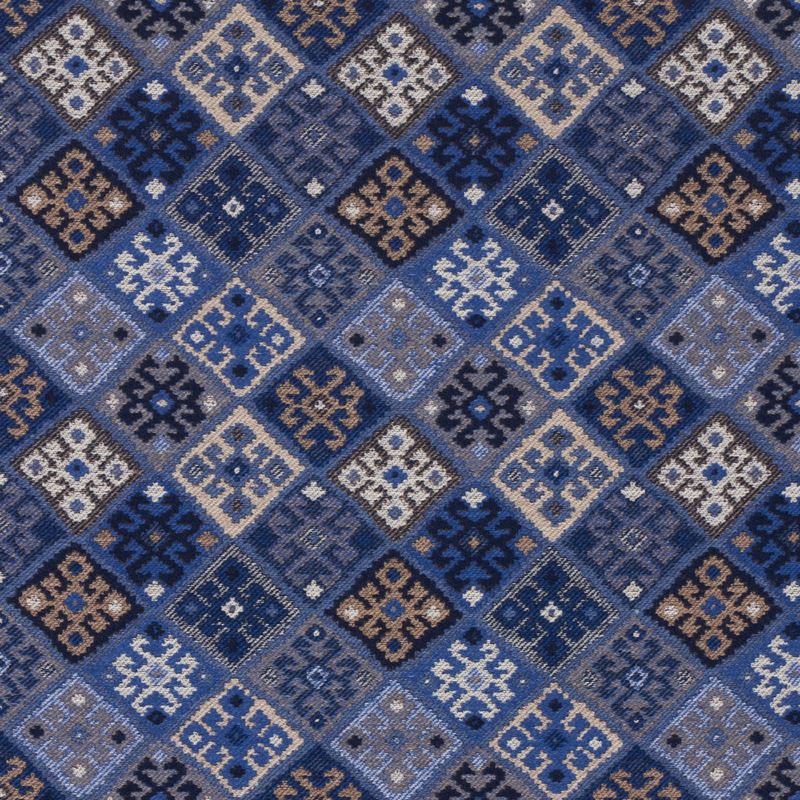 Schumacher Fabric 67143 Kilim Weave Blue