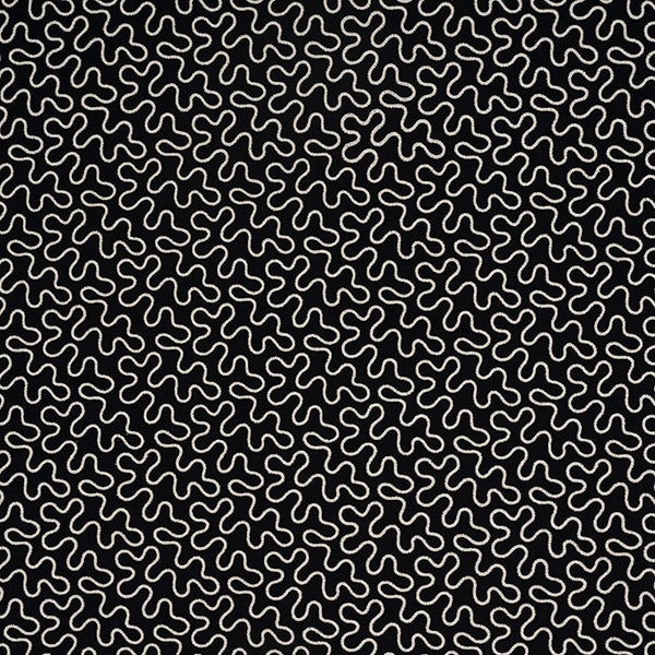 Schumacher Fabric 67605 Meander Embroidery Black