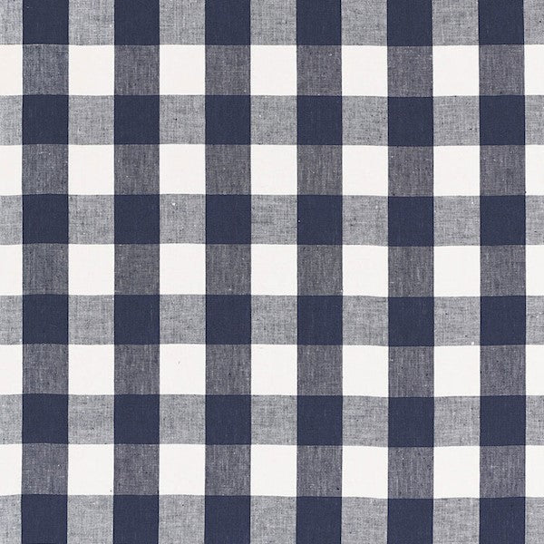 Schumacher Fabric 68015 Key West Check Navy